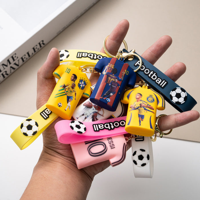 Wholesale Soccer Jersey Keychain Pendant PVC Car Key Accessory Gift MOQ≥2