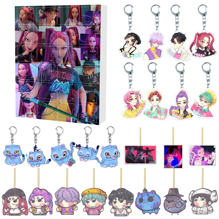 Wholesale KPOP Christmas Advent Calendar Blind Box Backpack Acrylic Pendant Keychain Pendant