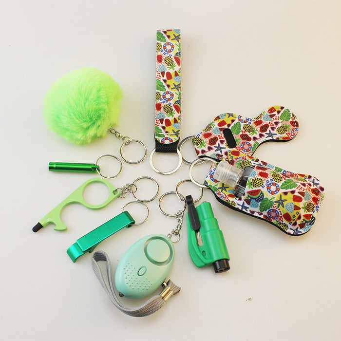 Wholesale Hair Ball Multi-function Plastic Keychain Set 10 Pieces JDC-KC-TouMS043