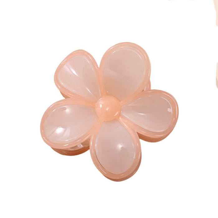 Wholesale Cream jelly contrasting flower hair clip, shark clip, half zip hair clip, hair accessory, head accessory