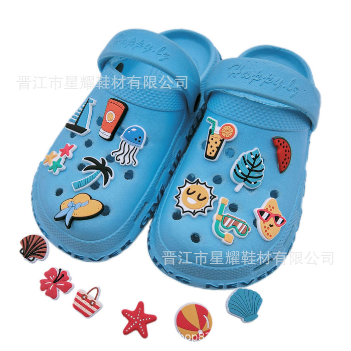 Wholesale Cave shoes, flower shoe buckles, PVC soft rubber shoe accessories, detachable decorative buckles in stock