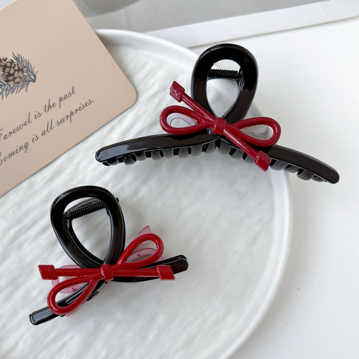 Wholesale Retro Red Large  Bow Hair Clips