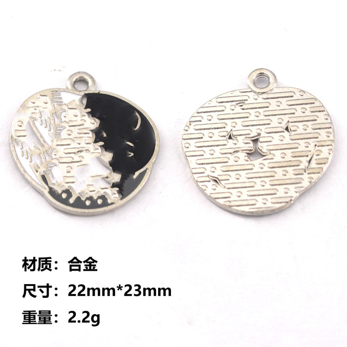 Wholesale 10pcs Cute Black Cat Dagger Alloy Oil Dropping Funny Jewelry Pendant Keychain Pendant Accessories