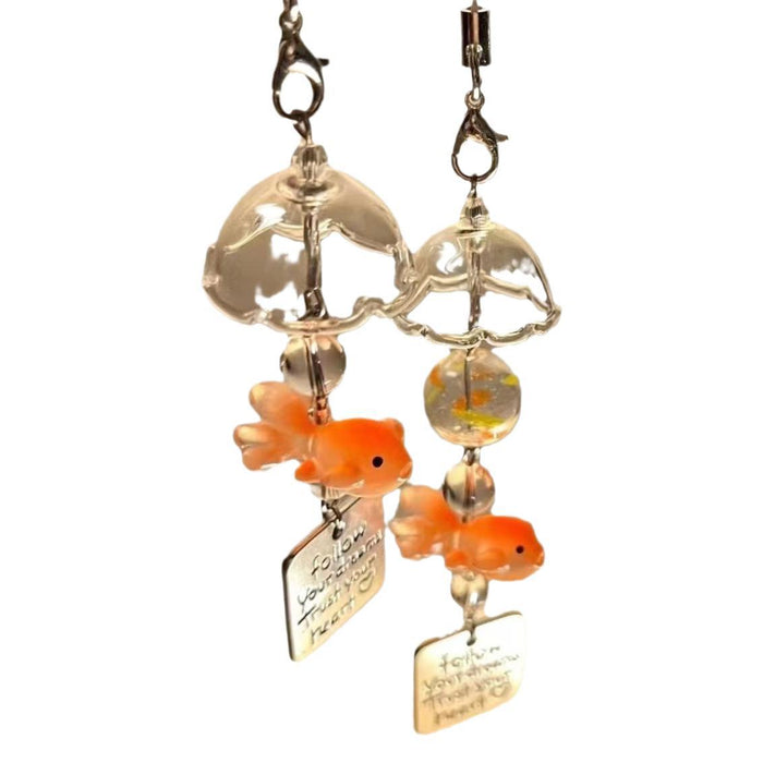 Wholesale Goldfish Dream Hand-made Beaded Pendant Small Fish Mobile Phone Chain