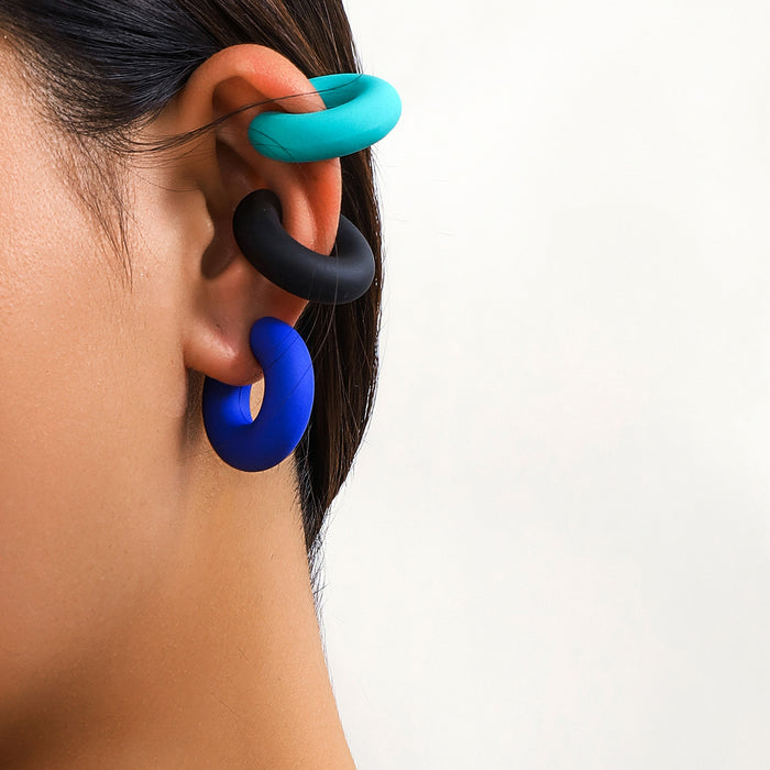 Wholesale Minimalist C-shaped ear hole free colorful single ear bone clip with versatile temperament and smooth opening ear clip