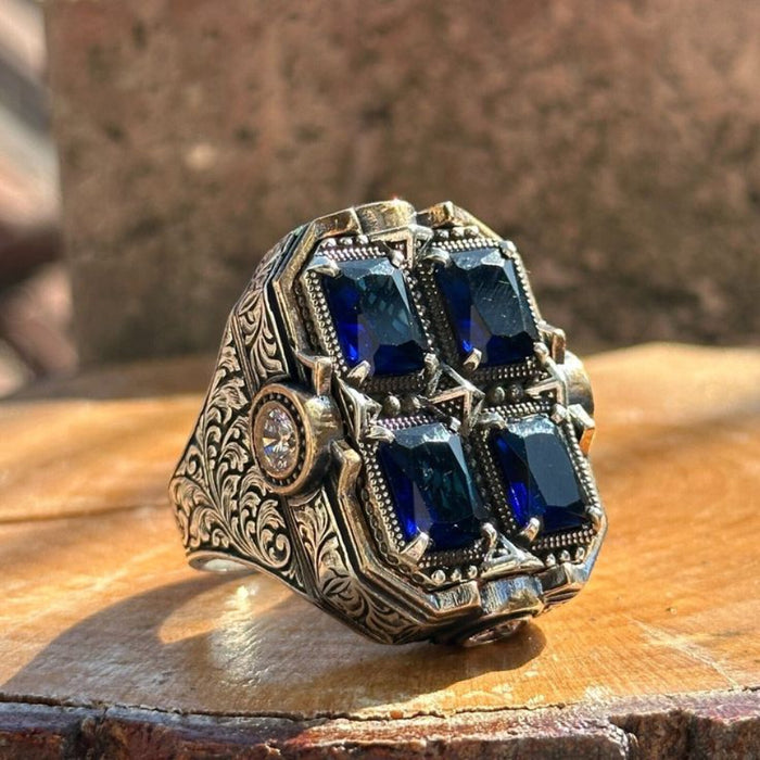 Wholesale Retro Totem Carving Pattern Ring