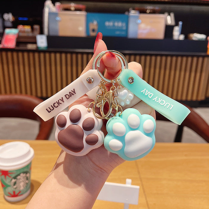 Wholesale Glue cat claw keychain  doll pendant pendant small pendant backpack doll car accessories