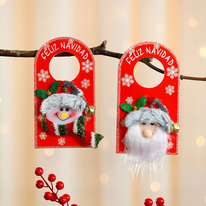 Wholesale Christmas Board Doll Door Handle Hanging Christmas Pendant Hotel Shopping Mall Home Christmas Decorations