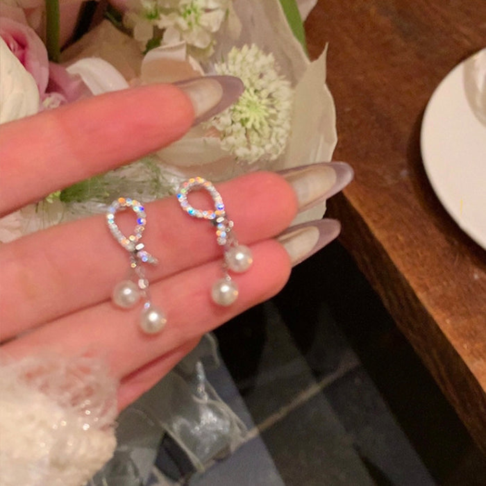 Wholesale Zirconia pearl earrings with unique and beautiful style