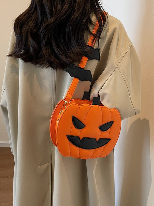 Wholesale Chic Pumpkin Shape Crossbody Bag PU Leather Small Shoulder Bag for Party