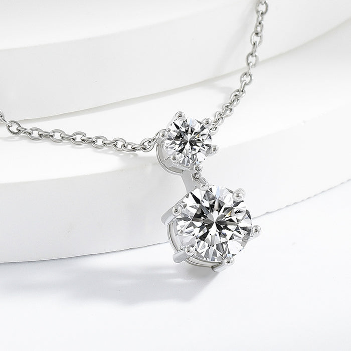 Wholesale Classic Six-Prong Simulated Diamond Pendant Jewelry Accessory