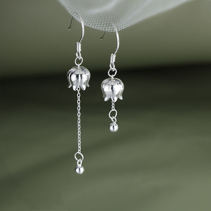 Wholesale  Asymmetric orchid tassel earrings Women's earrings  temperament earrings