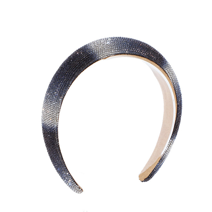 Wholesale Shiny rhinestone gradient sunset afterglow headdress full of diamonds simple high-end full diamond headband headdress for women