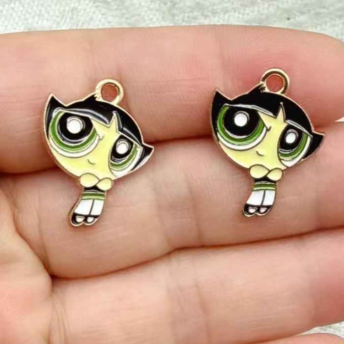 Wholesale 10pcs Alloy Oil Drip DIY Jewelry Accessories Cartoon Cute Anime Bracelets and Necklace Pendants