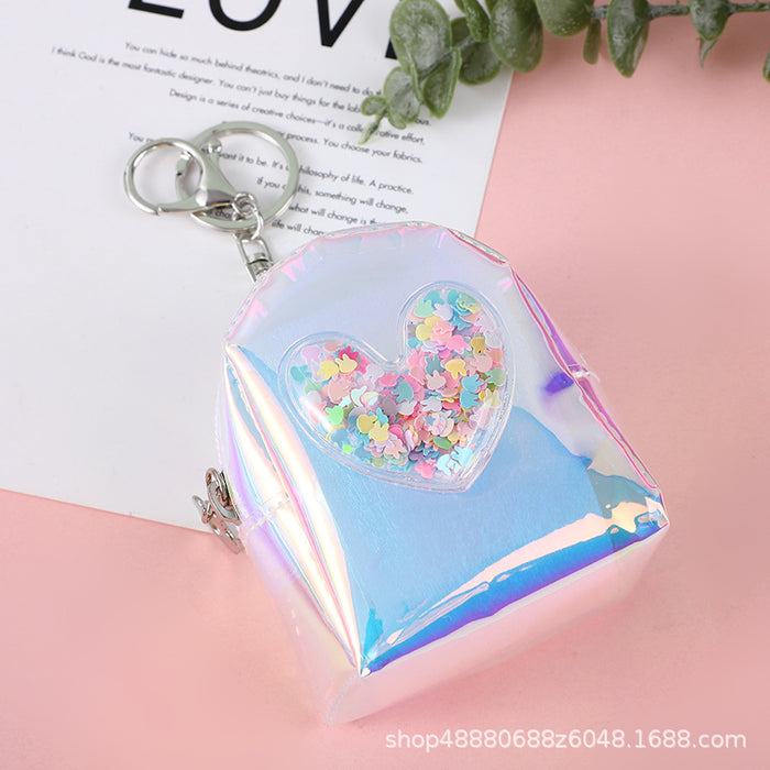 Wholesale Small backpack coin purse holographic jelly mini key pouch