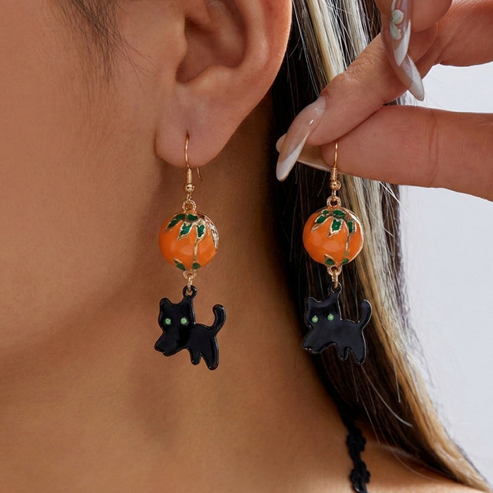 Wholesale Ghost Cat Pumpkin Skull Alloy Ear Studs Jewelry Accessory