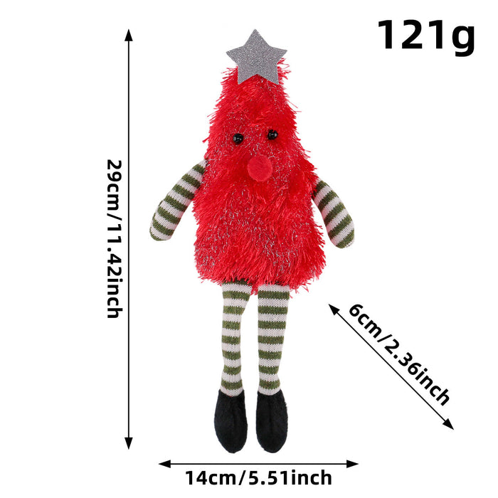 Wholesale Christmas tree shaped long-legged doll desktop ornaments cute plush doll Christmas decorations