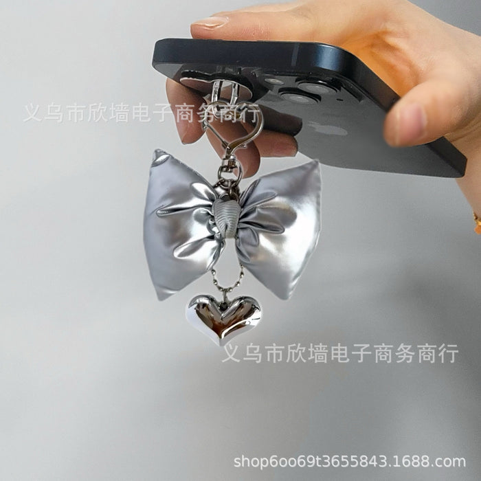 Wholesale Cotton bow heart keychain