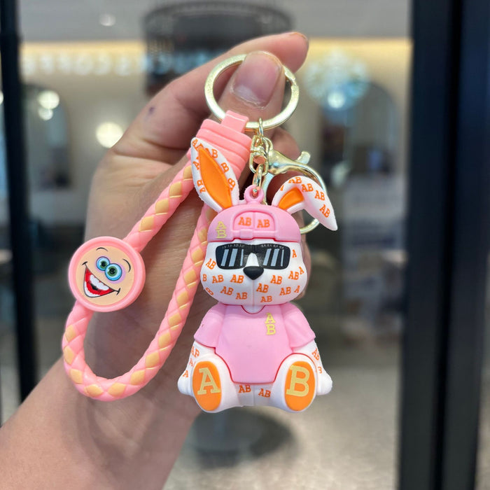 Wholesale  Letter Cool Rabbit Keychain Pvc Doll Pendant