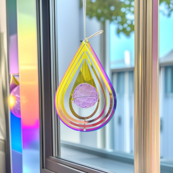 Wholesale 8cm olorful Water Drop Rotating Wind Chime
