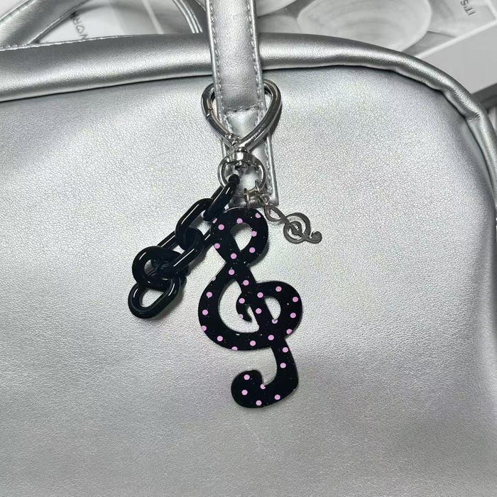 Wholesale Polka dot striped musical note star keychain