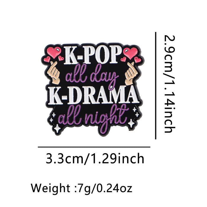 Wholesale 5pcs KPOP Metal Brooch for Backpacks Women' s Brooch