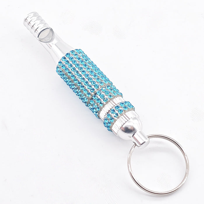 Wholesale Rhinestone Encrusted Whistle Pendant In Black Zinc Alloy Chic Fashion Accessory For Everyday Wear Or Party Gift