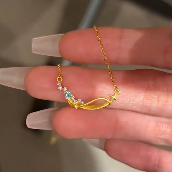 Wholesale Knot necklace, light luxury zircon pendant, collarbone chain wholesale