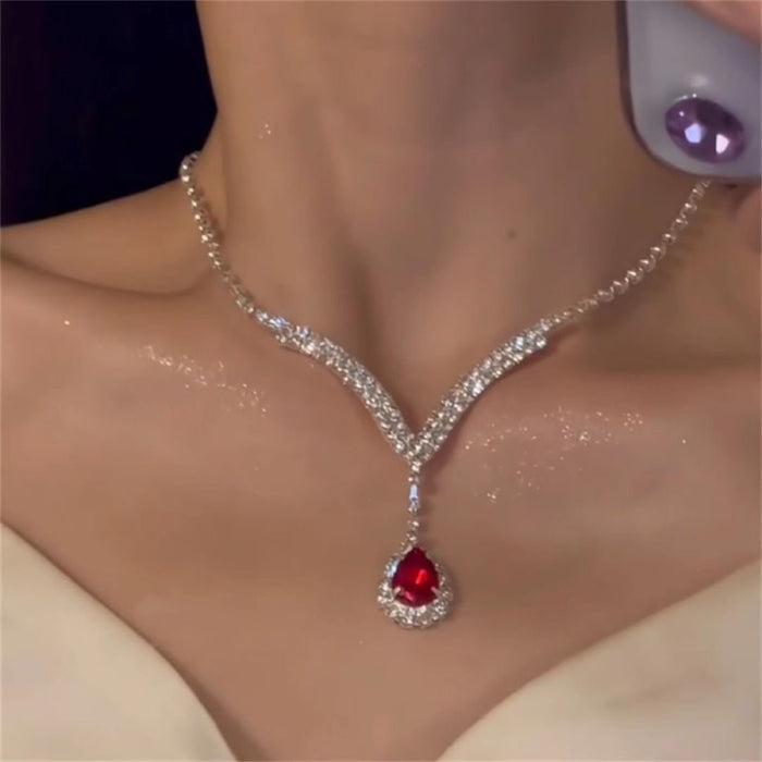 Wholesale Red Drop Necklace for Women choker necklace