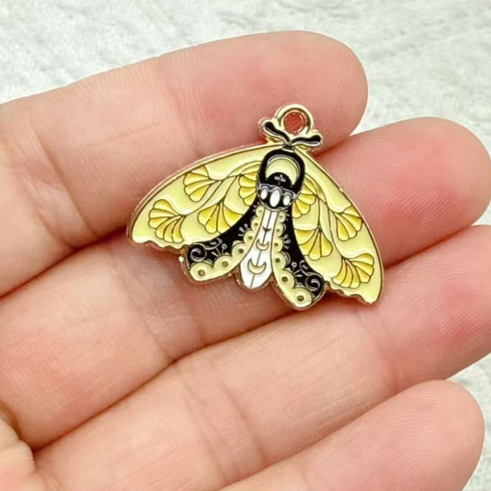 Wholesale 10pcs Colorful Alloy Butterfly and Moth DIY Bracelet Necklace Keychain Pendant