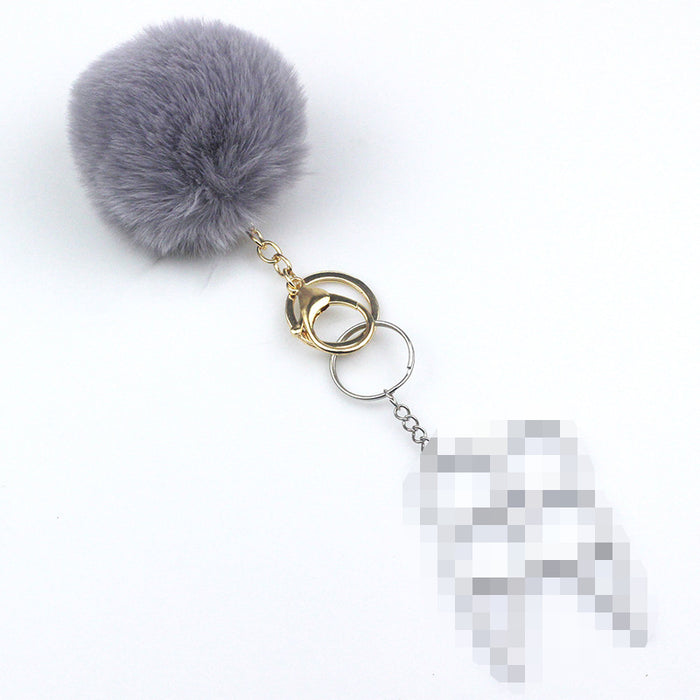 Wholesale 8cm Wool Ball Multifunctional Alloy Keychain 2-piece Set JDC-KC-TouMS073