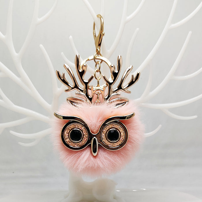 Wholesale Plush Antlers Owl Pendant Bag Keychain
