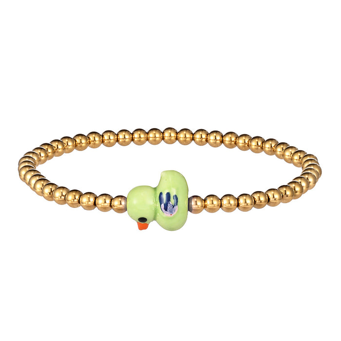 Wholesale Mini style fashion accessory animal ceramic stainless steel bracelet elastic bracelet