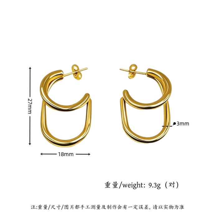 Wholesale Exaggerated large earrings with a light luxury and high-end feel that do not fade. Titanium steel earrings as earrings