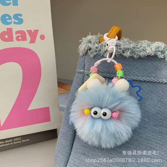 Wholesale Coal ball pendant, car keychain, backpack, cartoon hanging decoration, cute plush toy