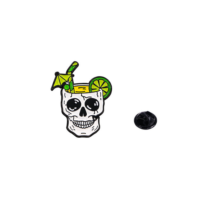 Wholesale Skull Brooch Funny Skull Kettle Shape Badge Personalized  Metal Badge