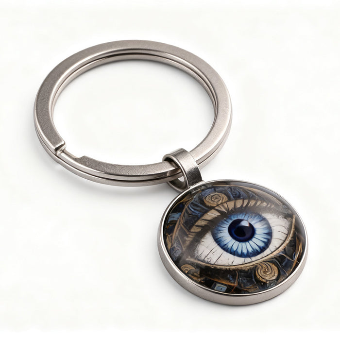 Wholesale Evil Eye Four-Leaf Clover Metal Keychain