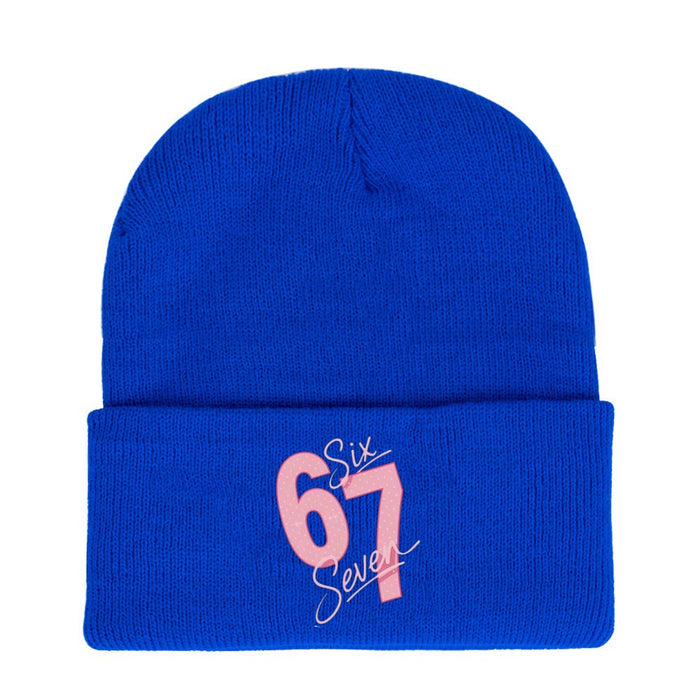 Wholesale Letter pattern knitted hat wool hat warm hat