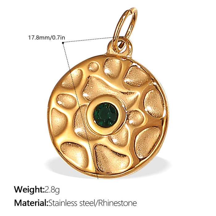 Wholesale  Pendant Accessories Inlaid Rhinestone All-match Pendant Inlaid Glass Stone Round Pendant Necklace