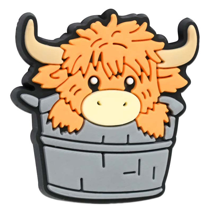 Wholesale Cute Cartoon Highland Cow Hole Beads DIY Ballpoint Pen Handmade Beaded Mobile Phone Chain Focus Bead Accessories