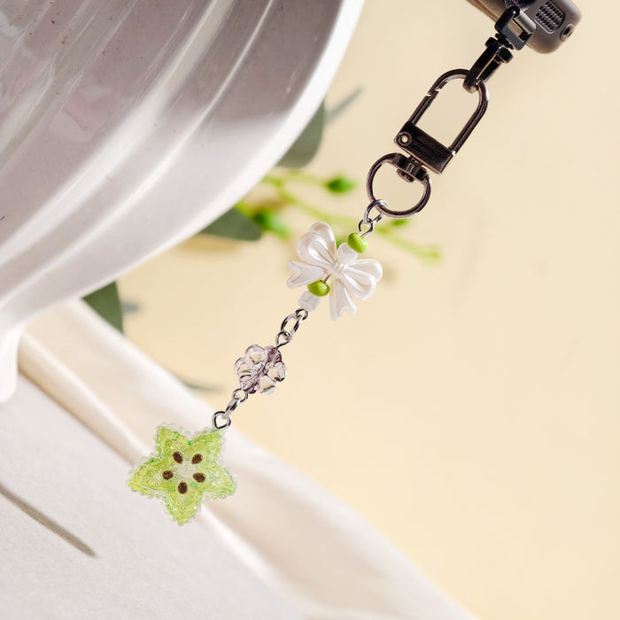 Wholesale Cartoon Fruit Beaded Charm Set - Electroplated Phone Bag Keychain Accessory