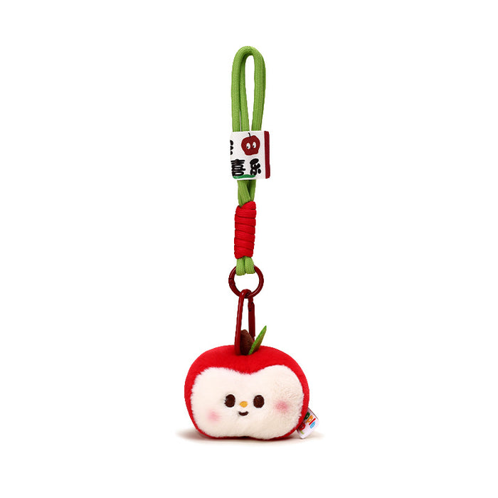 Wholesale Half Apple Plush Pendant Couple Keychain