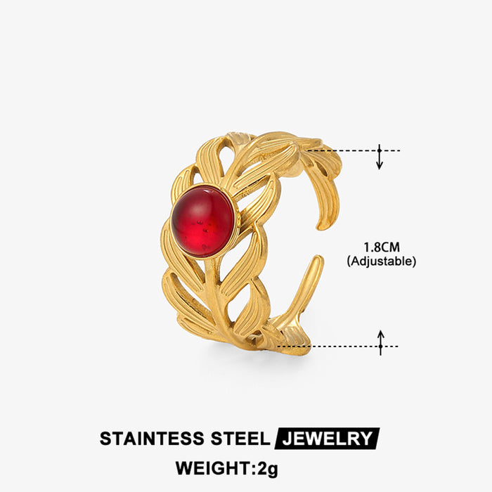 Wholesale Asymmetric geometry retro ring titanium steel light luxury design anti fading stainless steel jewelry