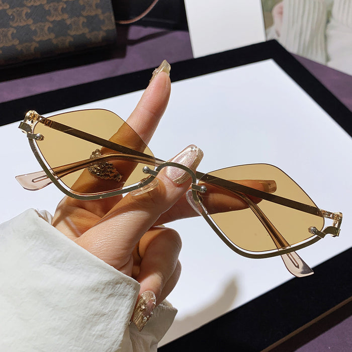 Wholesale Semi-rimmed diamond-shaped sunglasses
