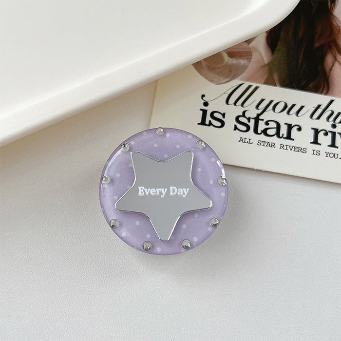 Wholesale Acrylic Rhinestone Star Mirror Phone Grip Stand