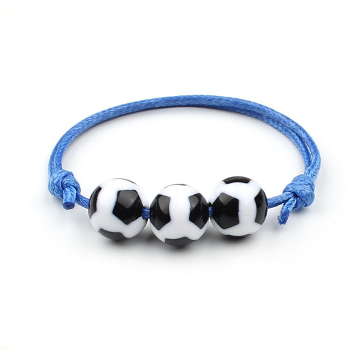 Wholesale Adjustable Elasticity Sports Bracelet, Football, Baseball Bracelet, Ball Beads, Handmade Rope