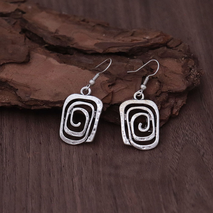 Wholesale Vintage bronze circle leather earrings