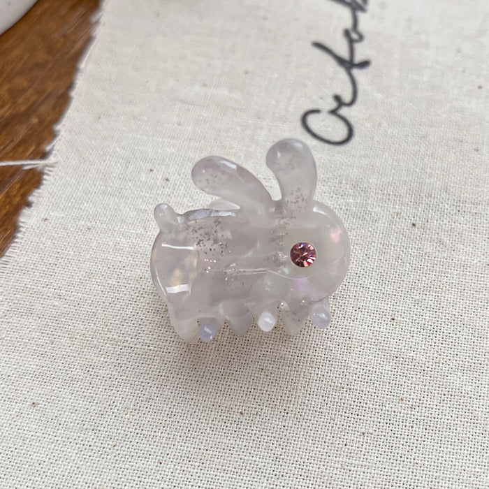 Wholesale Acetate Rabbit Rhinestone Side Claw Hair Clip for Everyday Hair Accessory