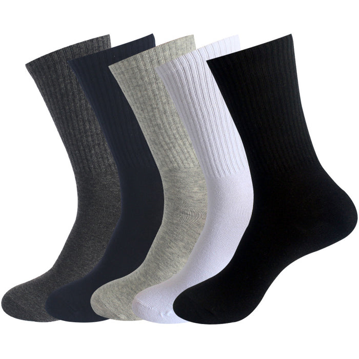 Wholesale High elastic calf socks, running sports socks, plus size solid color mid tube socks