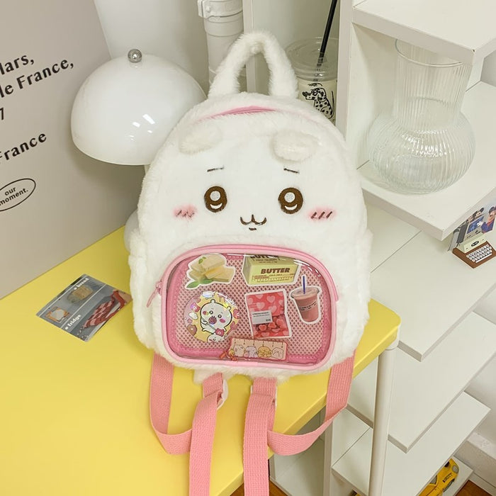 Wholesale Cute cartoon embroidered plush bag, single shoulder crossbody bag, transparent backpack wholesale